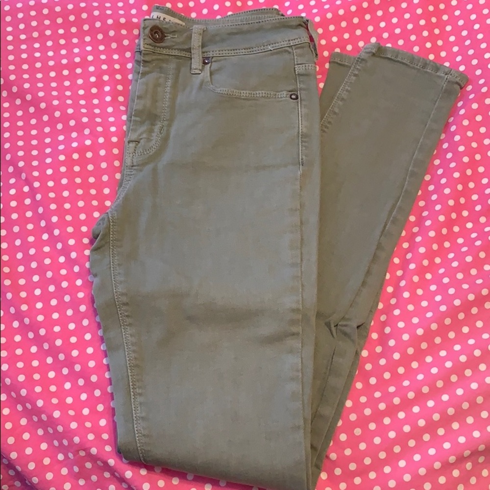 Green high rise Pacsun skinny jeans